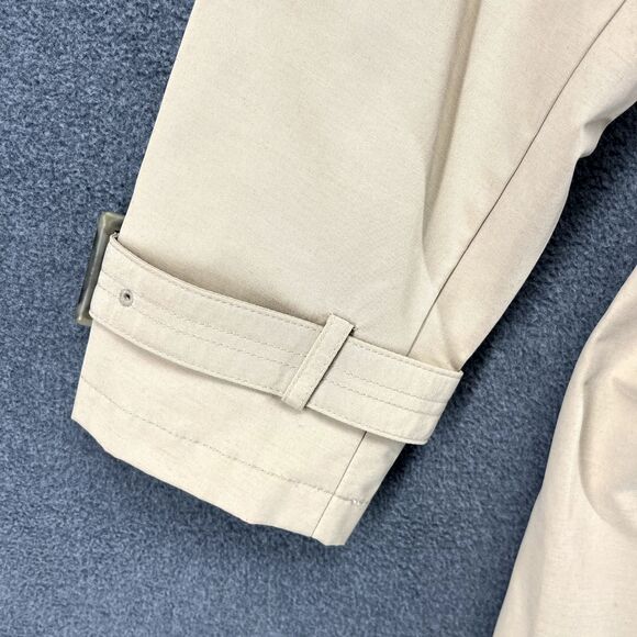 Pendleton Trench Coat Womens XXL Classic Tan Beige Plaid Lining Belted Buttons - Picture 9 of 16